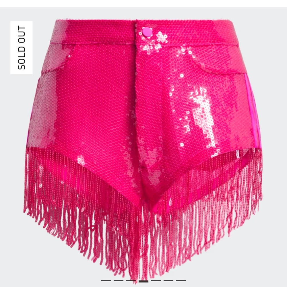 Ivy Park and Adidas Sequin Shorts with fringe Like New